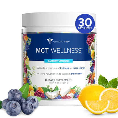 Gundry MD® MCT Wellness Powder, Blueberry Lemonade, 30 Day Supply