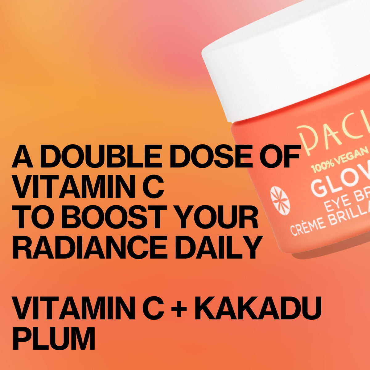 Pacifica Glow Baby Brightening Eye Cream - Vitamin C & Caffeine-Infused Treatment for Dark Circles & Puffiness (0.5 oz)