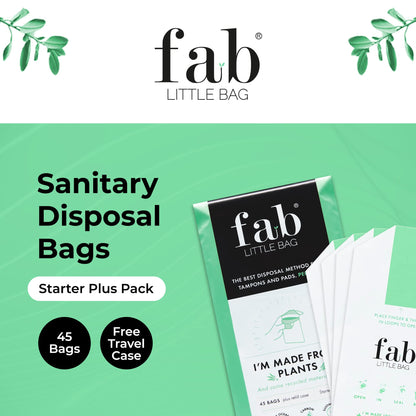 Fab Little Bag Starter Plus Pack - 45 Sanitary Disposal Bags Plus Recyclable Refill Pack