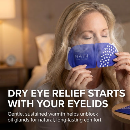 Rain Self Heating Steam Eye Mask - Moist Heat Therapy (20 Masks)