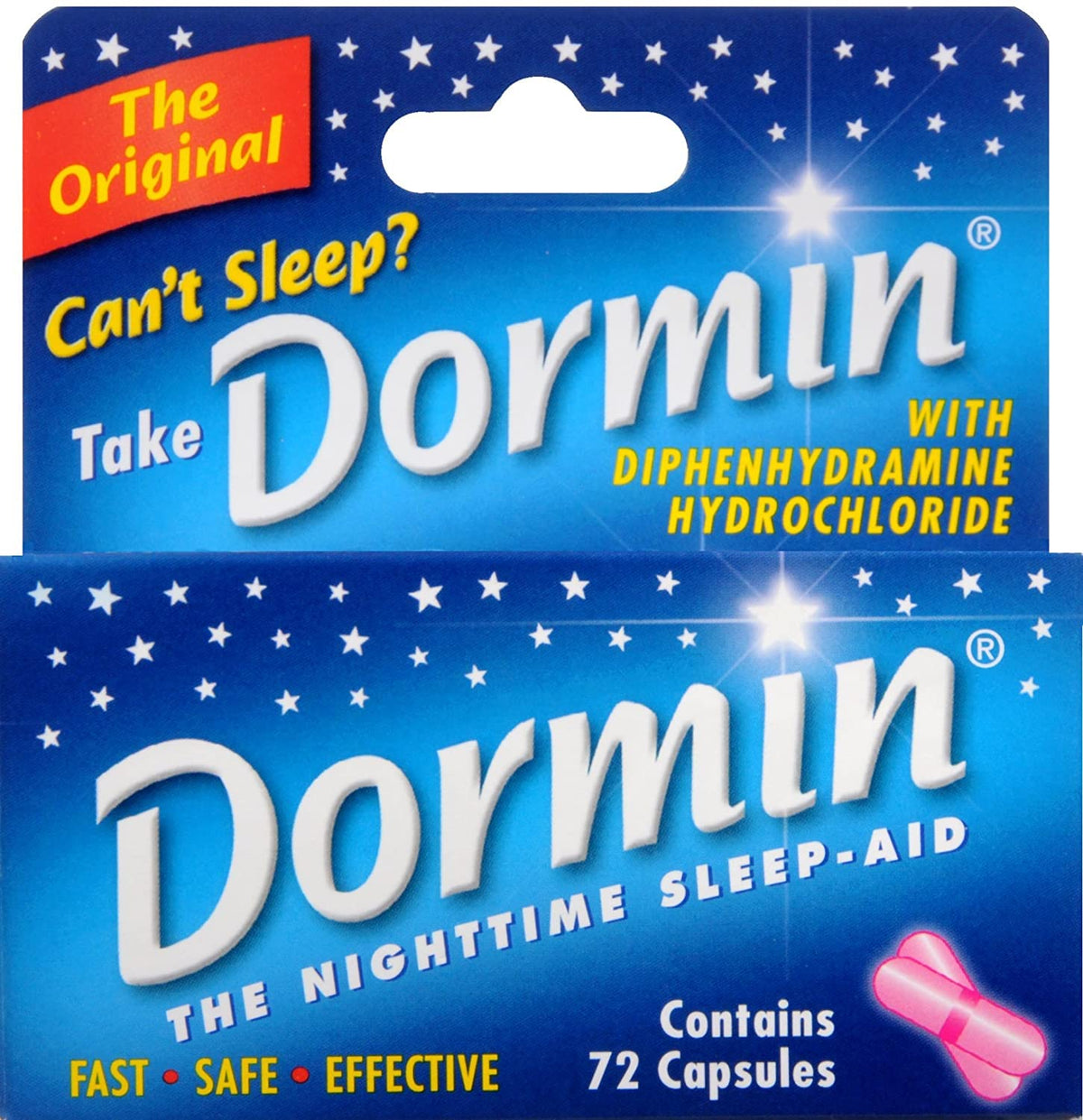 Dormin Nighttime Sleep-Aid - 72 Capsules, Pack of 6
