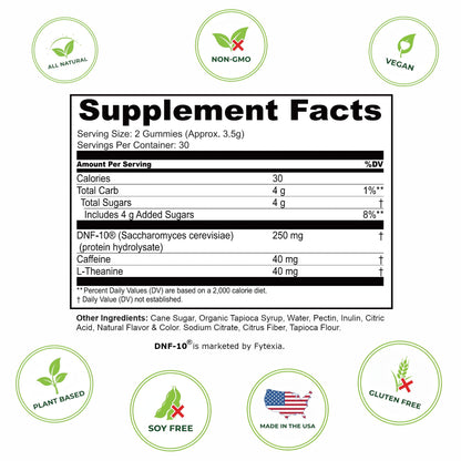 Oakmont Nutrition Hunger Switch Appetite Control Gummies - Weight Management Supplement with DNF-10® to Curb Cravings, Boost Energy, Support Gut Health - 60 Gummies (2 Week Supply)