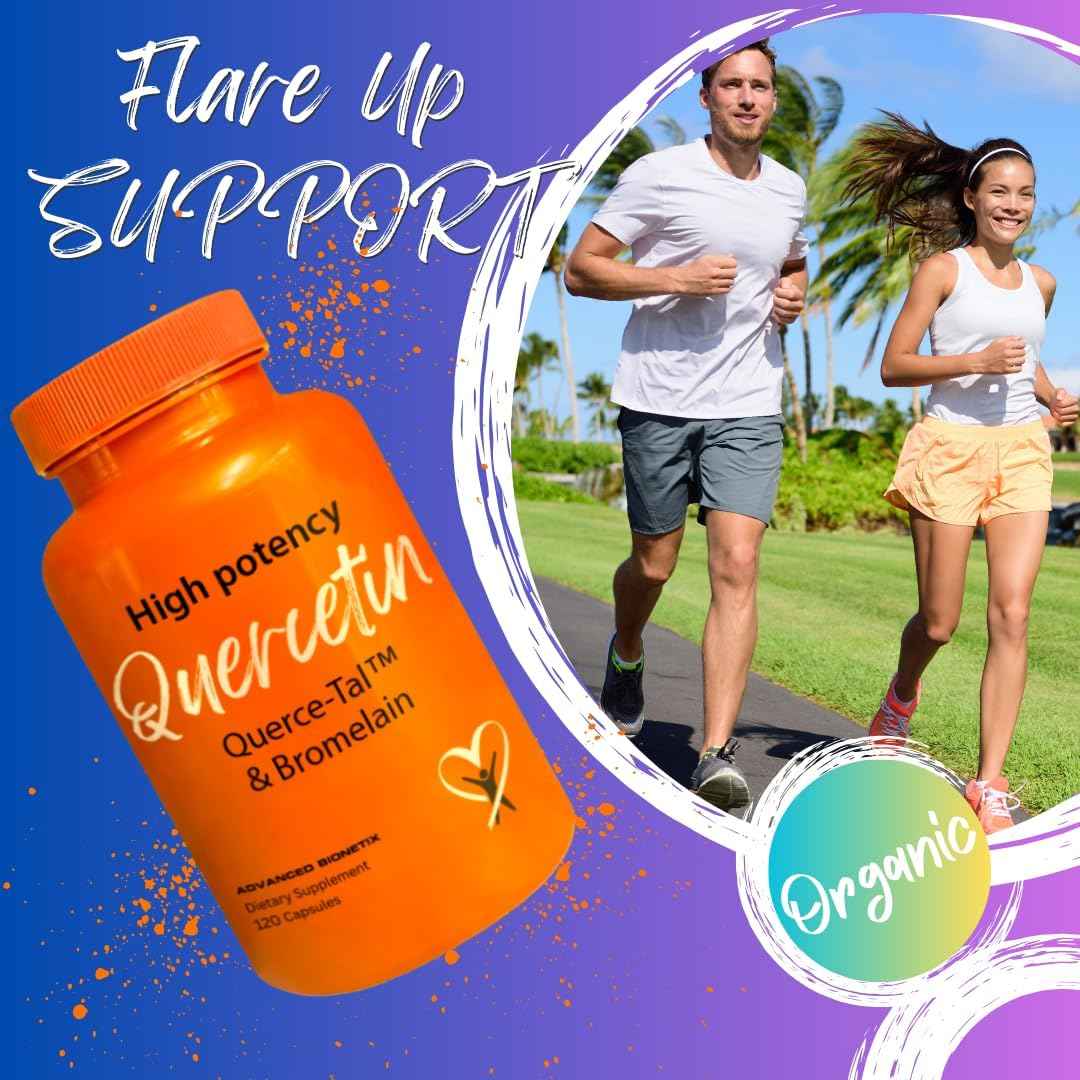 Advanced Bionetix Querce-Tal Quercetin + Bromelain 120 Veg Capsules - High Potency Enhanced Absorption Bioavailability. Supports Anti-Oxidant, Flare up Events, Heart Immune Health, Packaging May Vary