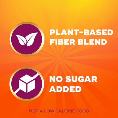Metamucil Fiber Gummies for Adults, No Sugar Added Orange Flavor, 5g Plant Based Prebiotic Fiber Supplement Blend, 72 Count