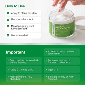 Vigority DMSO Cream 99.9% Pure for Topical Joint, Muscle Comfort - DMSO Pharmaceutical Grade Cream with Arnica, Magnesium, Turmeric, OptiMSM, Aloe Vera 2 Pack