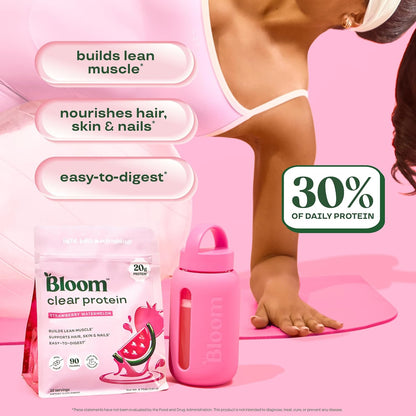 Bloom Strawberry Watermelon Clear Protein and Shirley Temple Energy Packets Bundle