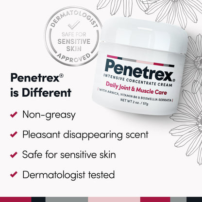 Penetrex Daily Joint & Muscle Care Cream – Soothing Botanical Formula with Arnica, Vitamin B6 & MSM – Lightweight Fast-Absorbing Cream for Everyday Movement - Non-Greasy - Light Scent- 2 oz