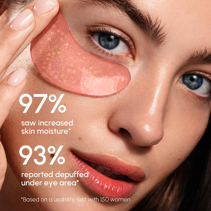 MAREE Pink Eye Gels - Marine Collagen Under Eye Patches with Rose Water for Dark Circles & Puffy Eyes