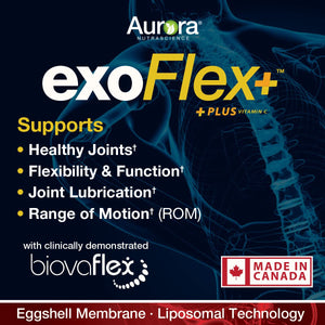 Aurora Nutrascience Micro-Pack Liposomal exoFlex+ with Vitamin C, Supports Joint Flexibility & Function, BiovaFlex Eggshell Membrane, Curcumin & Boswellia, Strwaberry Flavor, 30 Servings, 10 fl oz Vida LifescienceBuy Supplements Australia