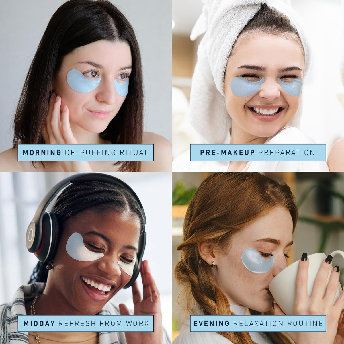 Enaskin Naturals Under Eye Patches (2-PACK / 60 Pairs) - Retinol & Collagen Blue Eye Mask Gels for Dark Circles & Puffiness
