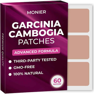 Garcinia Cambogia Patches (Pack of 60) - 100% Natural Patch for Women - For Women and Men, With B12 & Potassium, Energy, Focus & Body Support, Enhanced Formula