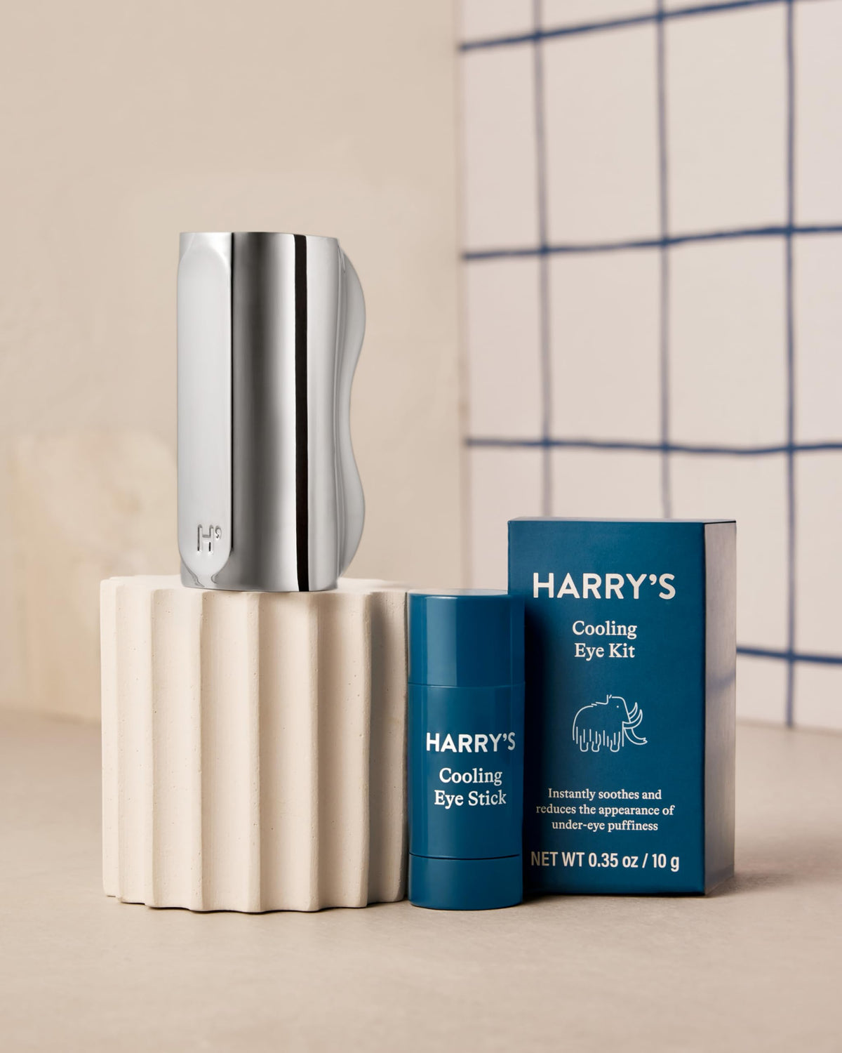 Harry's Cooling Eye Kit for Men – Gua Sha Depuffing Facial Massage Tool & Cooling Eye Stick for Dark Circles and Puffiness