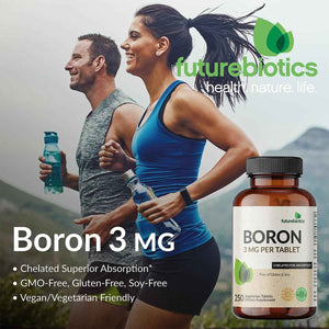Futurebiotics Boron 3mg, Vegetarian, Non-GMO, Chelated for Absorption, 250 Tablets