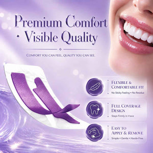 Purple Teeth Whitening Strips, Enamel Safe for Sensitive Teeth, Removes Yellow Stains & Bad Breath, Non-Slip Dry Strip Technology