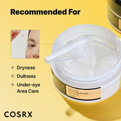 COSRX Advanced Snail Hydrogel Eye Patch - 60 Patches - Hydrating Snail Mucin Gel Serum Mask for Fine Lines & Puffiness