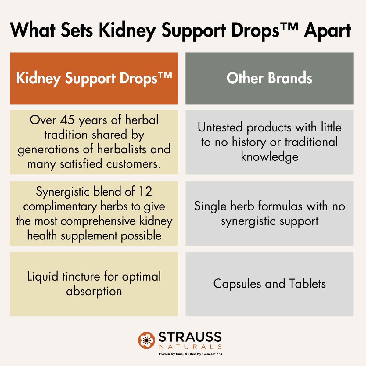 Strauss Naturals Kidney Support Drops - Herbal Kidney Support Supplement for Men and Women - Helps with Kidney Health and Urinary Tract Function - Vegan & Non-GMO - Spearmint Flavored - 100 ml Bottle