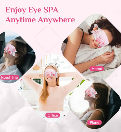 ZHENYEMEI Rose Heated Eye Mask - Self-Heating Warm Compress for Dry Eyes, Puffiness & Dark Circles - Relaxing Rose Scent (18 Packs)