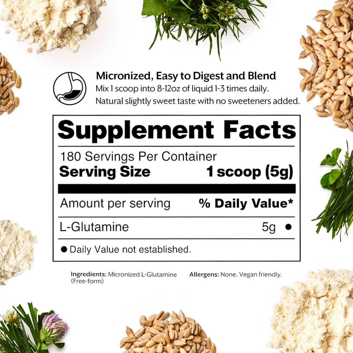 ProMix Nutrition L-Glutamine - Pure Micronized Free Form - Unflavored, 180 Servings