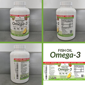 Triple Strength Omega 3 Fish Oil Supplements 2400mg | 180 Capsules, Burpless High Potency Lemon Flavor, High EPA DHA for Men & Women Ultra Pure Softgels | Joint Support, Eyes, Heart Brain Health Pills NATURE'S BRANCHBuy Supplements Australia