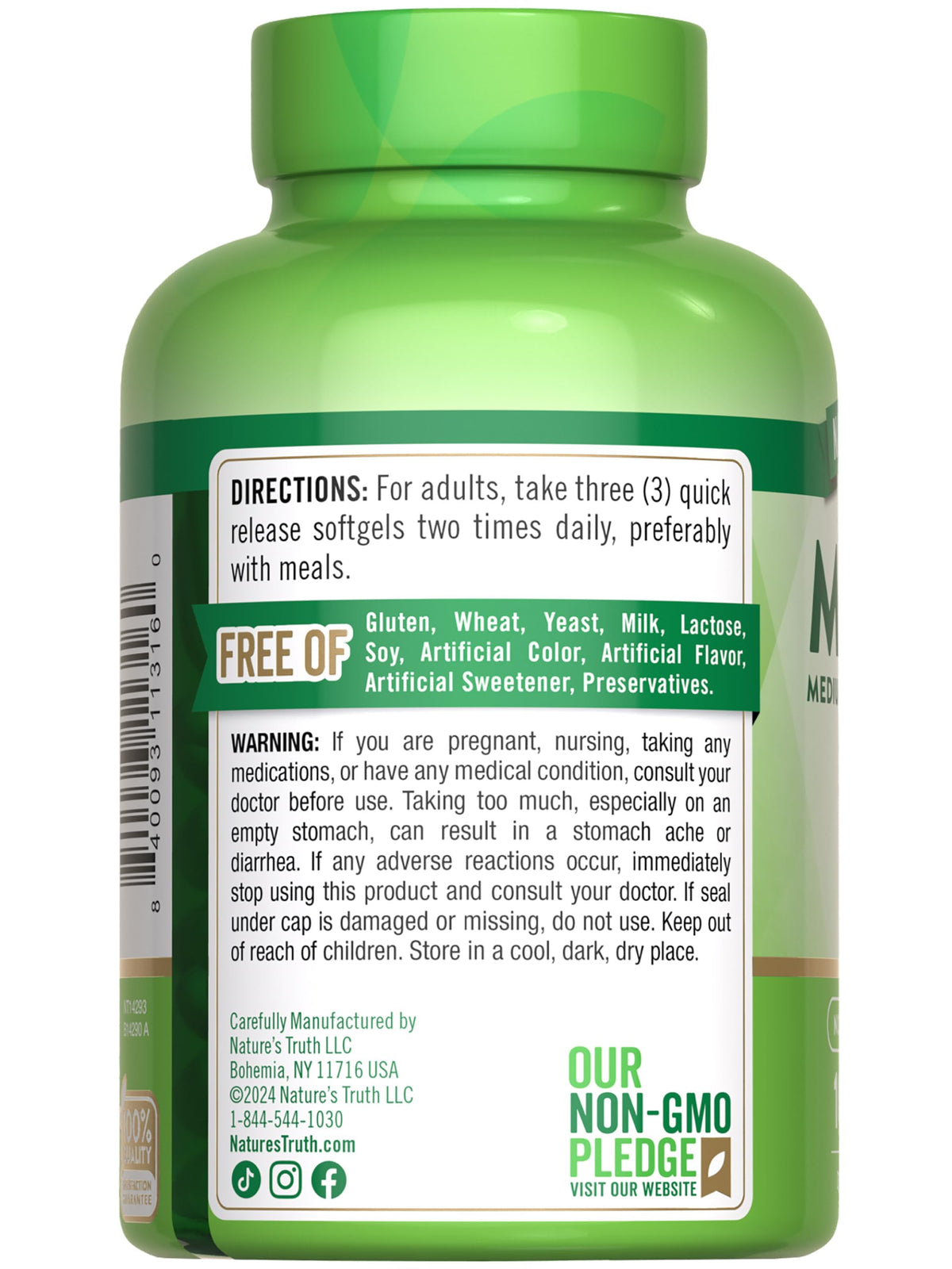 Nature's Truth MCT Oil Pills | 3600mg | 100 Softgels | Keto Friendly