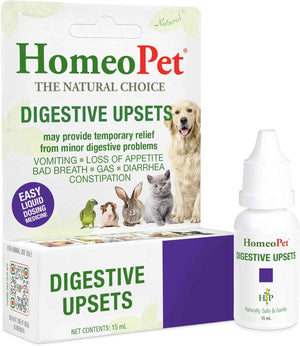 HomeoPet Digestive Upsets, Supplement for Dogs and Cats, 15 Milliliters - Natural digestive support for cats, dogs, and other pets, safe homeopathic formula, liquid drops suitable for daily use