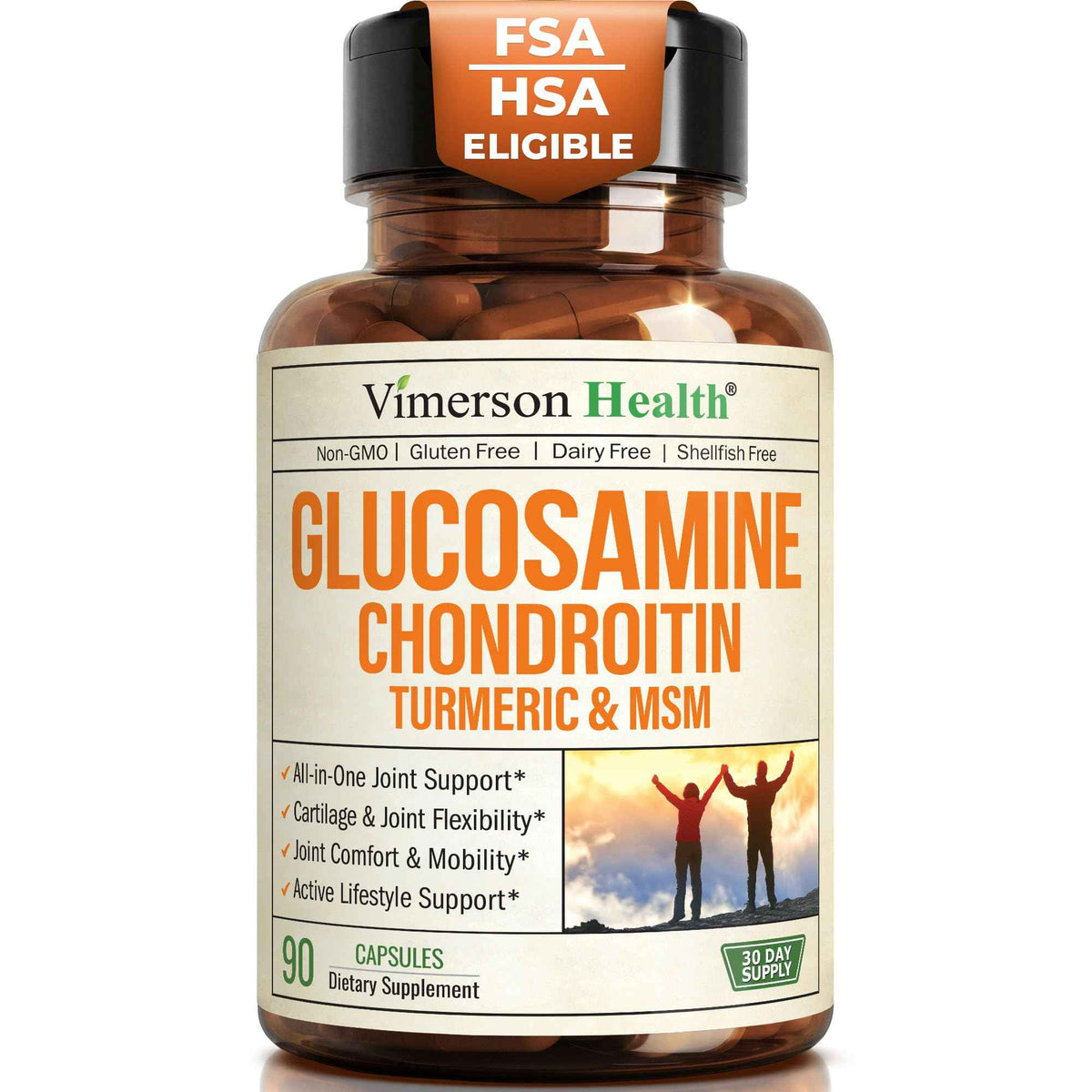 Glucosamine Chondroitin MSM - Joint Support Supplement for Women and Men with Glucosamine Sulfate 1500 mg, Chondroitin and MSM - for Cartilage, Joint Health and Flexibility - 90 Capsules