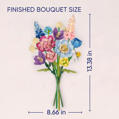 Ludari Flower Building Blocks for Adults Block Tech Flowers Buildable Flowers Building Block Set Botanical Flower Building Set 880 Pcs, No Vase Included