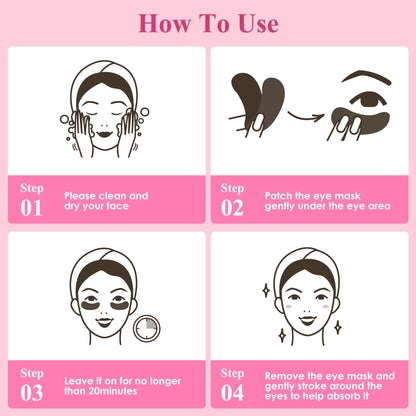 Rose Collagen Under Eye Patches - 30 Pairs - Brightening Eye Mask for Dark Circles, Puffy Eyes & Fine Lines