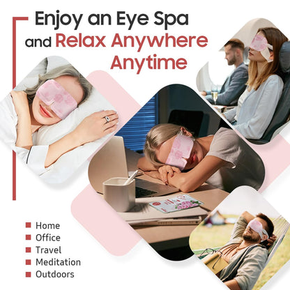 BeHoomi Self Heating Steam Eye Mask – Rose Scented Warm Compress Heated Eye Mask for Sleep, Spa & Relaxation (20 Pack)