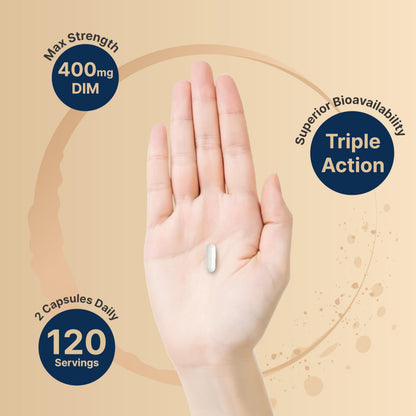 NatureBell DIM 400mg as Diindolylmethane, 240 Veggie Capsules | with Broccoli & Black Pepper