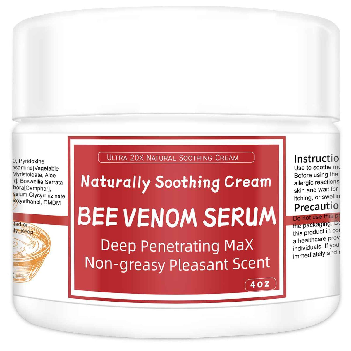 AEROMAXX Bee Venom Muscle & Joint Cream, 10X Ultra Strength Care Ointment, Natural Organic Formula, for Shoulder, Back, Neck, Hands, Knuckles, Elbows, Feet, Leg, Knees, Ankle, Adults, Seniors