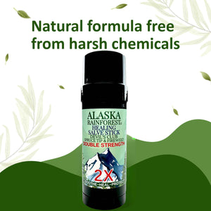 Snowy Summit Alaska Rainforest 2X Salve Stick - Salve for Dry Skin & Joint Relief - Natural Salve for Soothing Skin with Gentle Aroma - Body & Hand Salve - Muscle Rub Alaskan Devil’s Club Oil