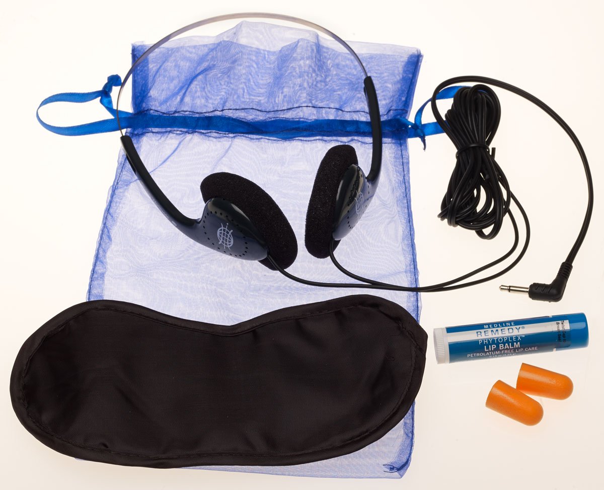 Medline Sleep Aid Kit, Includes Eye Mask, Headphones, Soothing Lip Balm, Ear Plugs, Ideal for Patient Comfort, Case of 20 Each