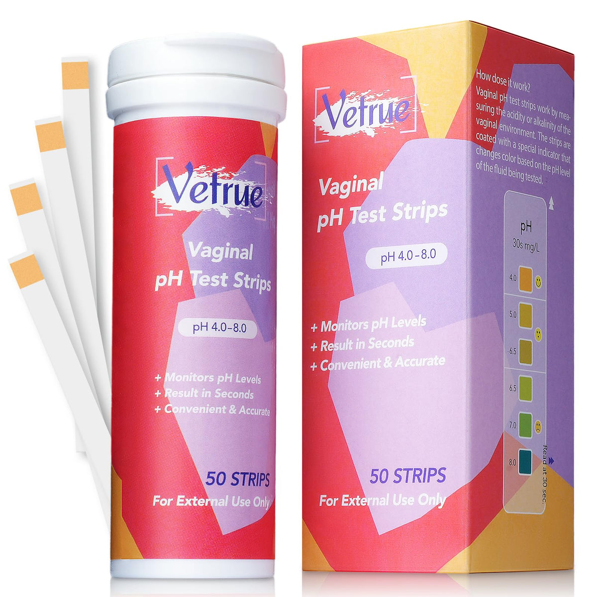 Vaginal pH Test Strips for Women, Convenient Testing Solution for Assessing and Maintaining