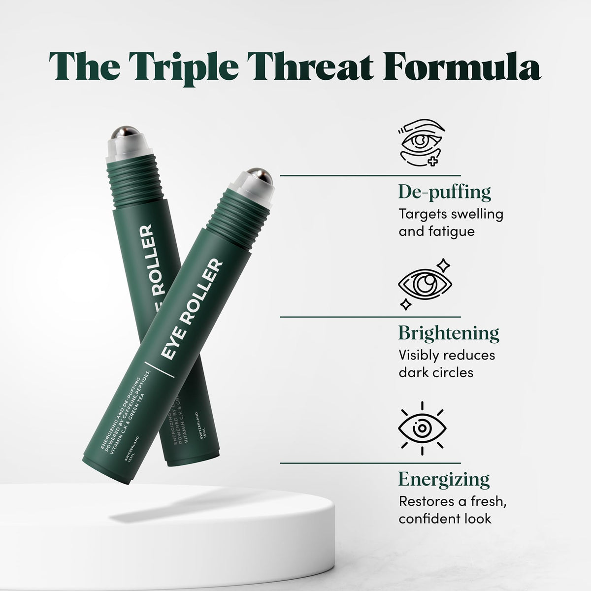 WOLF Project Under Eye Roller – Caffeine, Vitamin C & Peptides Eye Serum for Dark Circles, Puffiness & Fine Lines