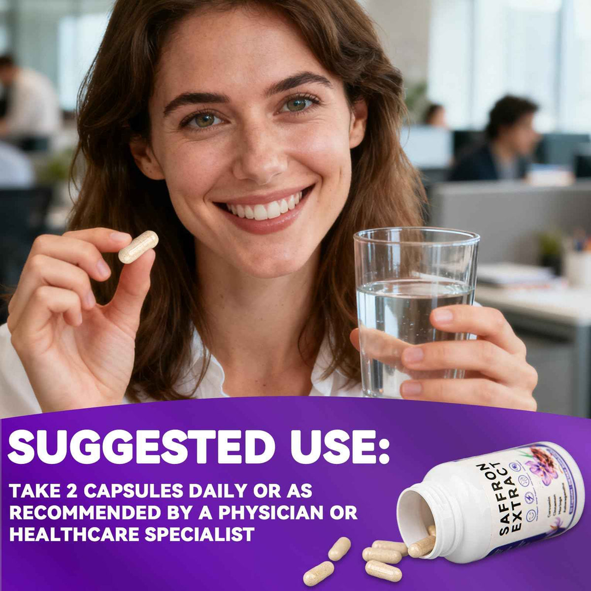 Happy Saffron Supplements, 100mg Saffron Extract, Saffron Blend with Turmeric & Ashwagandha, Supports Mood, Focus, and Energy Boost, 90 Capsules MossllyBuy Supplements Australia