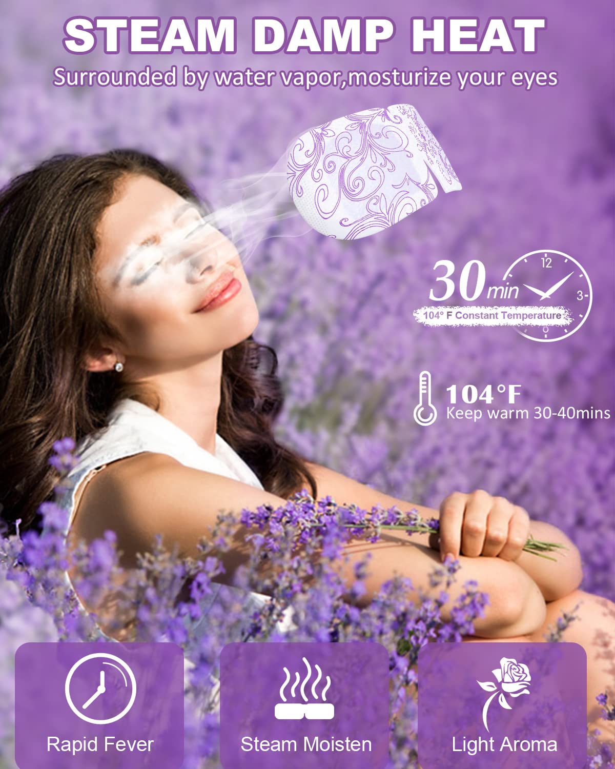 16 Packs Disposable Steam Eye Masks - Self-Heated Warm Compress for Dry Eyes