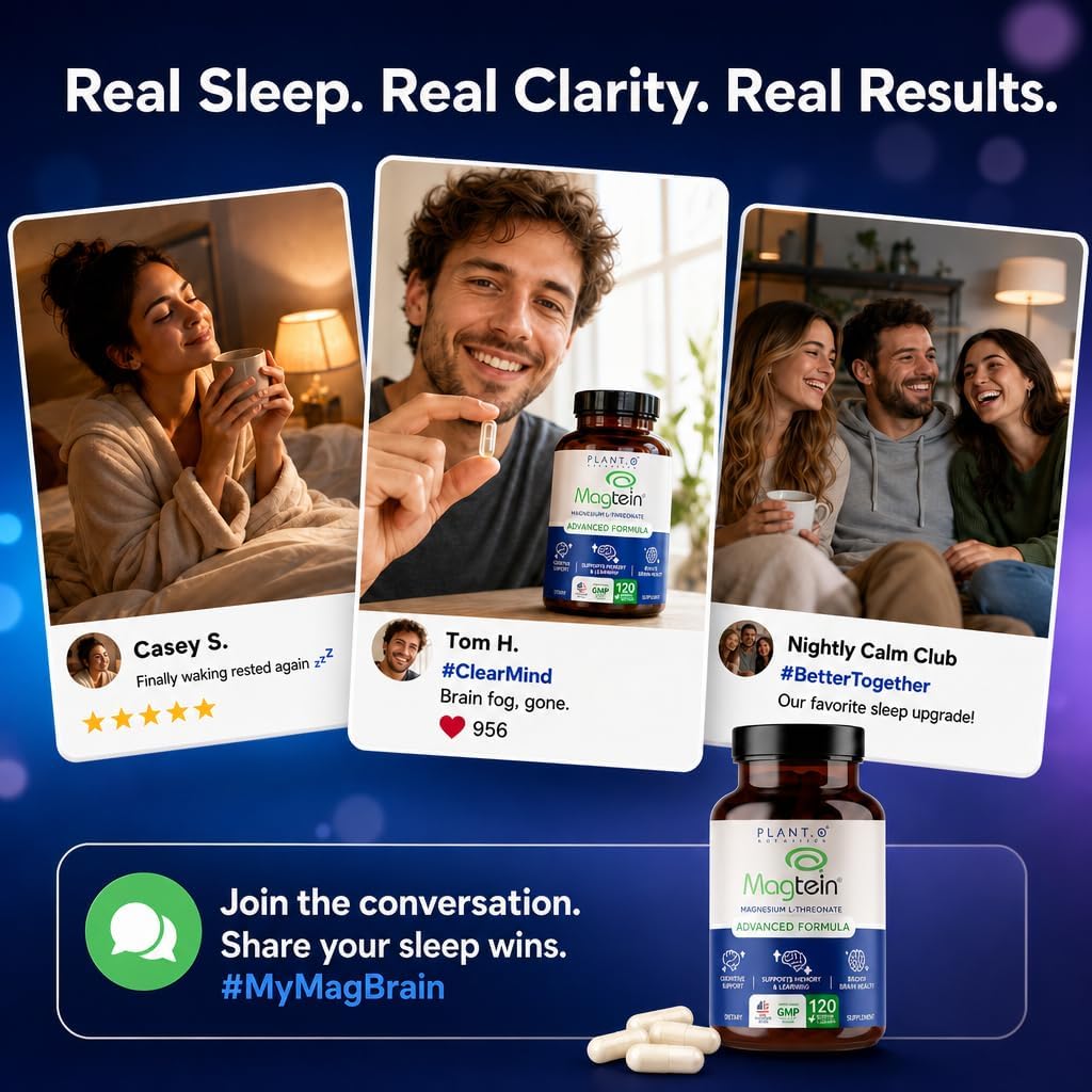 Magnesium L-Threonate Capsules - Brain & Sleep Support - 144mg Elemental Magnesium per Serving - High Absorption Cognitive & Memory Support - 120 Capsules