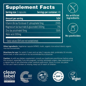 Puori Magnesium Complex Supplement - High Absorption Magnesium Taurinate & Gluconate, Zinc, Vitamin B6 & Malic Acid for Sleep Support, Immune & Bone Health & Muscle Recovery - 120 Vegan Capsules