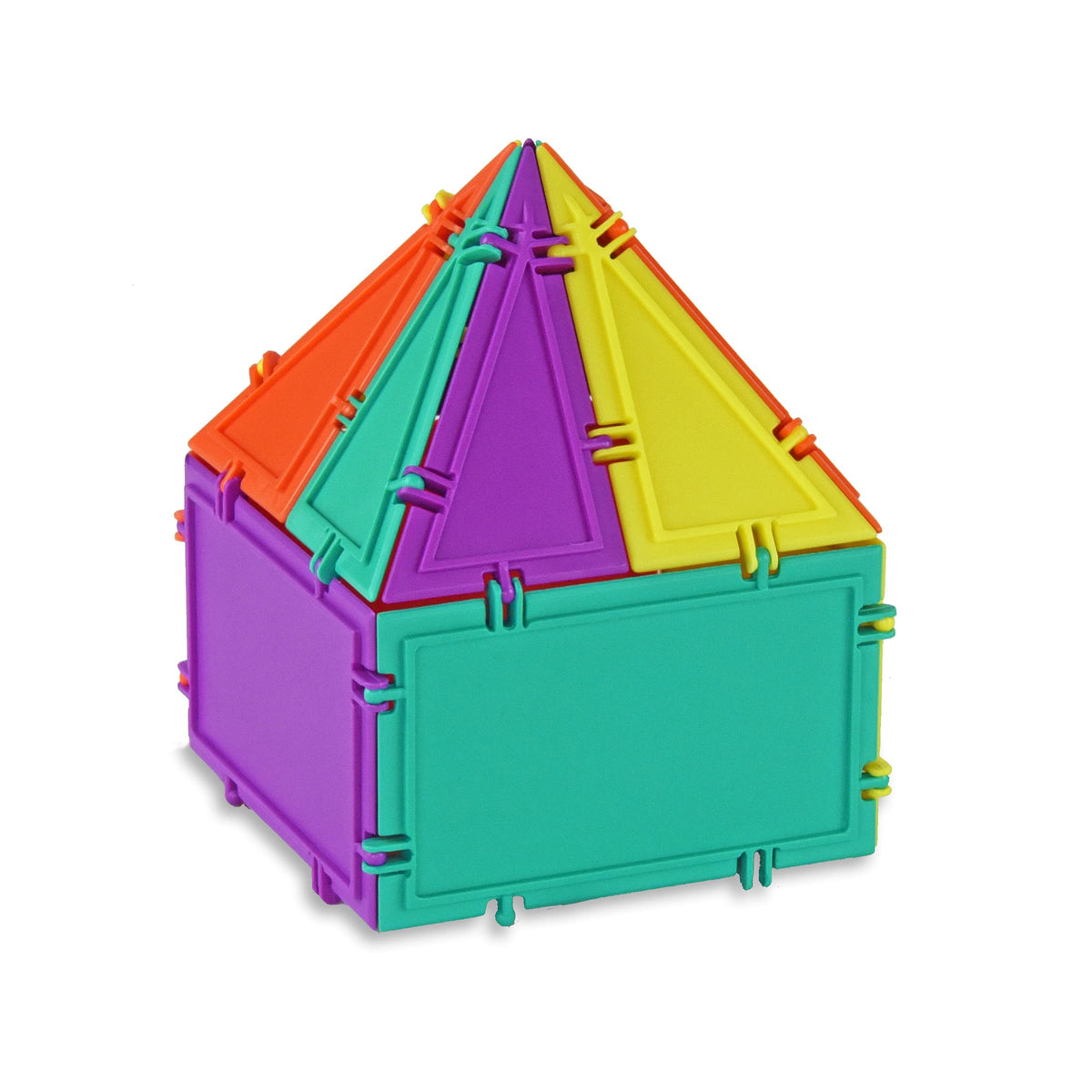 Geometiles 3D Building Set for Learning Math, Includes Many Online Activities,32-pc, Made in USA (Triangle/Rectangle/Square)