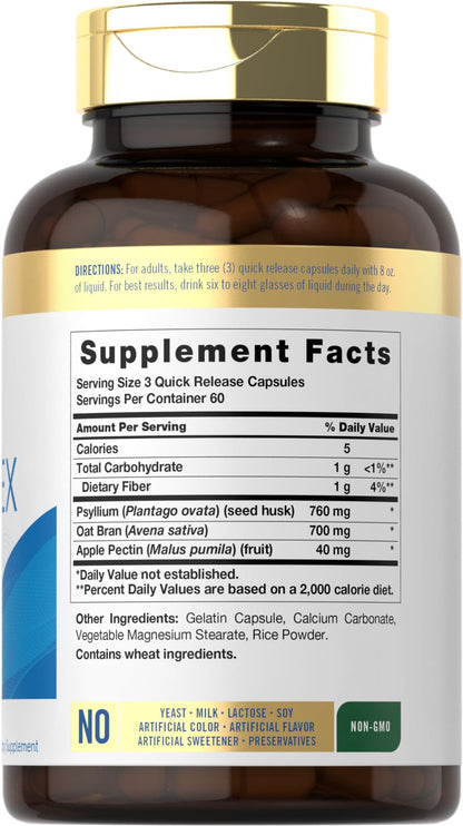 Carlyle Triple Action Fiber Complex | 180 Capsules | Vegetarian, Non-GMO and Gluten Free Supplement