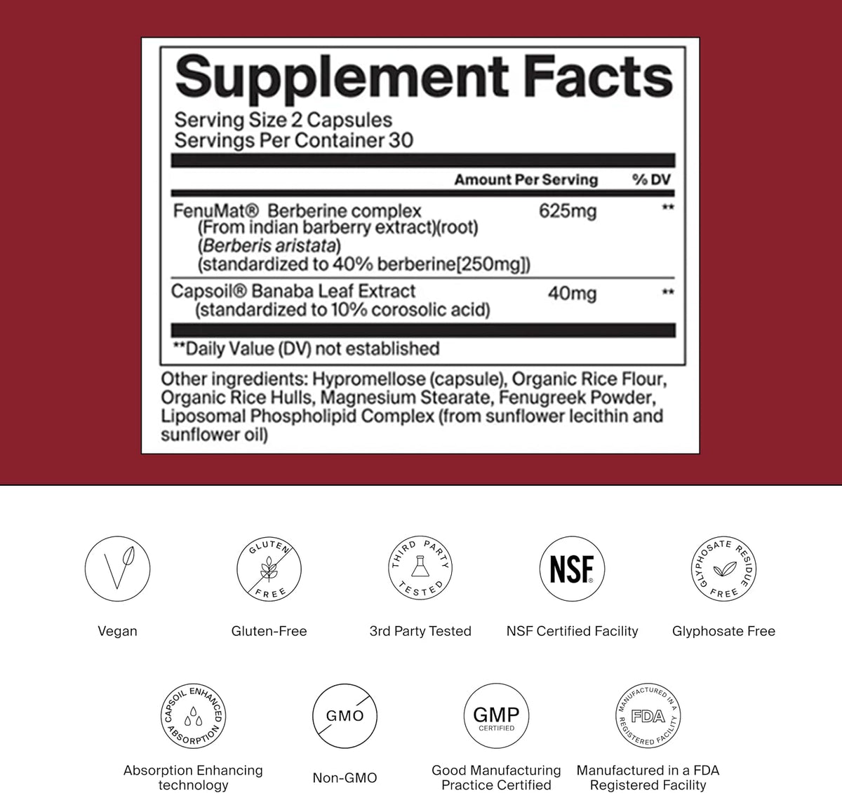 The Absorption Company Berberine, 60 Capsules, Enhanced Absorption - Bioavailable & Sustained Release, Liposomal, Stack with WLP-1