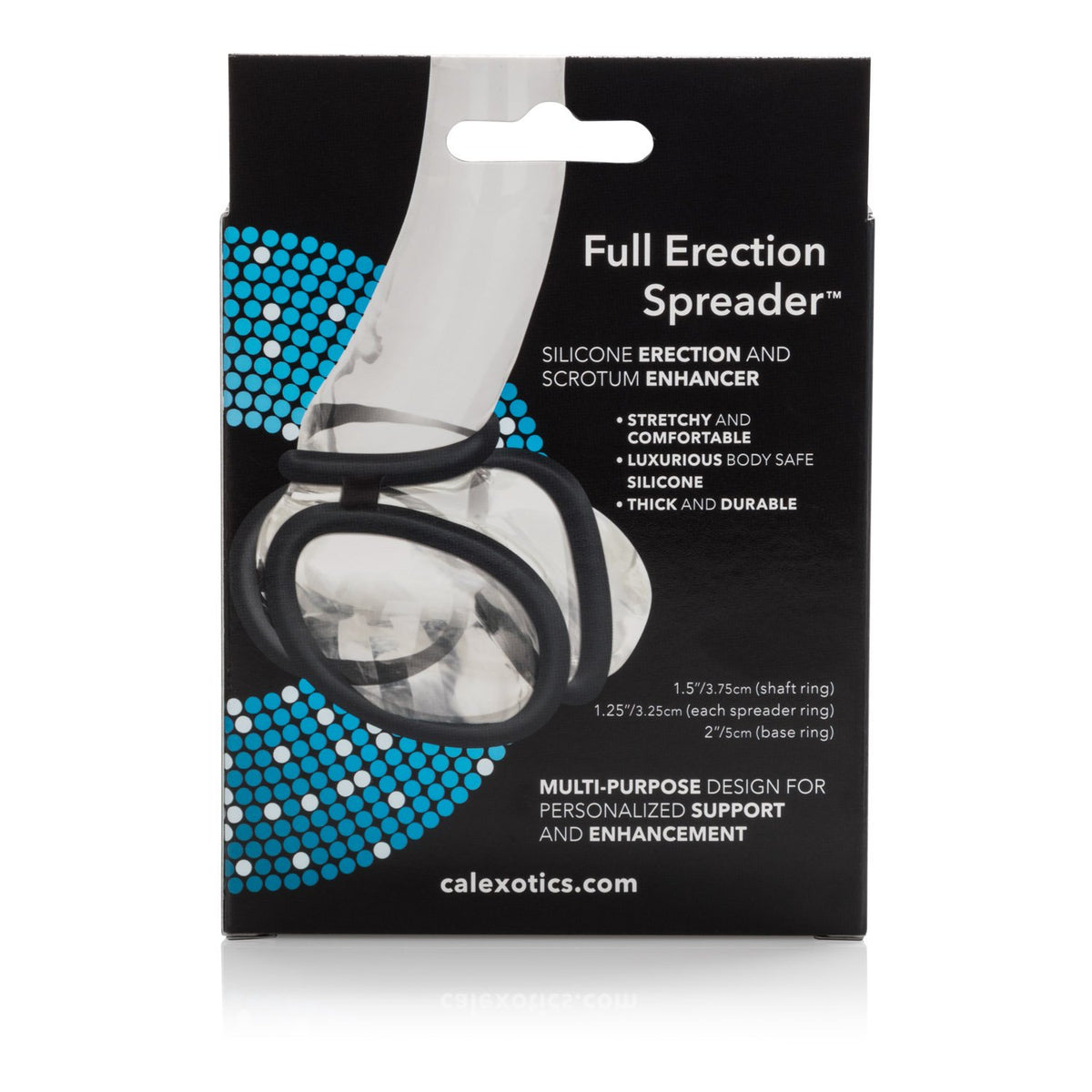 CalExotics Full Spreader Silicone 4-Ring Design Erection Enhancer, (12757_Black)