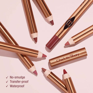 Charlotte Tilbury Lip Cheat Lip Liner Pencil - Creamy Fuller-Looking Lip Pencil with Jojoba Oil & Hyaluronic Acid - Waterproof, Smudge-Proof