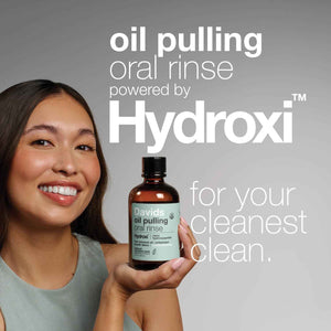 Davids Nano Hydroxyapatite Oil Pulling Oral Rinse Mouthwash, 100% MCT Coconut Oil, Promotes Teeth and Gum Health, Natural Whitening, Essential Oils