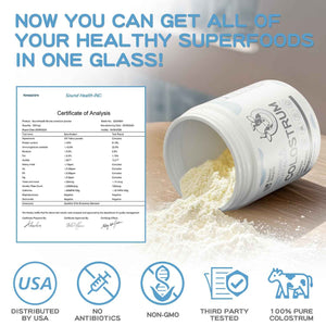 Colostrum Supplement Powder for Humans - Organic Bovine Colostrum Supplement for Gut Health, Hair Growth, Beauty, and Immune Support
