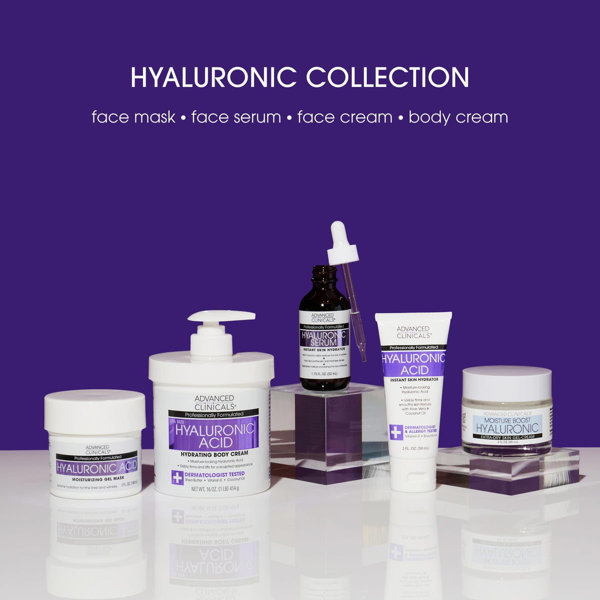 Advanced Clinicals Hyaluronic Acid Serum – Ultra-Hydrating Duo (52ml x 2)