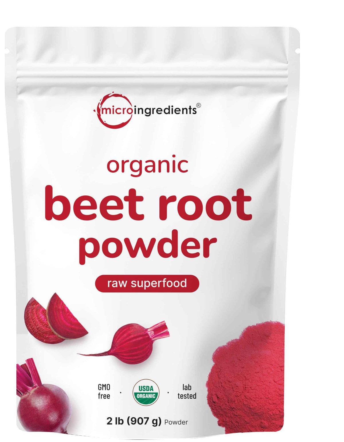 Micro Ingredients Organic Beet Root Powder, 4lb (64 oz) - Nitric Oxide Supplement, Water Soluble, Highly Concentrated Raw Beet Supplement, Superfood Drink Mix, Non-GMO, Plant Based