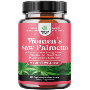 Saw Palmetto for Women 500mg - DHT Blocker for Women 30-Day Supply - Hair Vitamins for Hair Loss Supplement - Saw Palmetto Extract Capsules with Maca Root & Biotin - 90 Count
