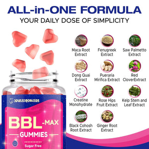 Jovariquethor Booty Gummies for Women - BBL Gummies with Multivitamins and Herbal Extracts - Peach Flavor - 60 Count Jovariquethor